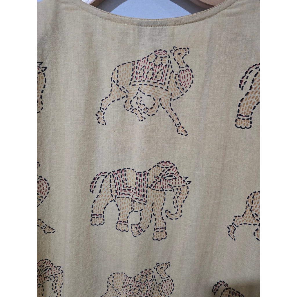 Westside Designs women’s plus size Elephant Print Button Front Top 1X