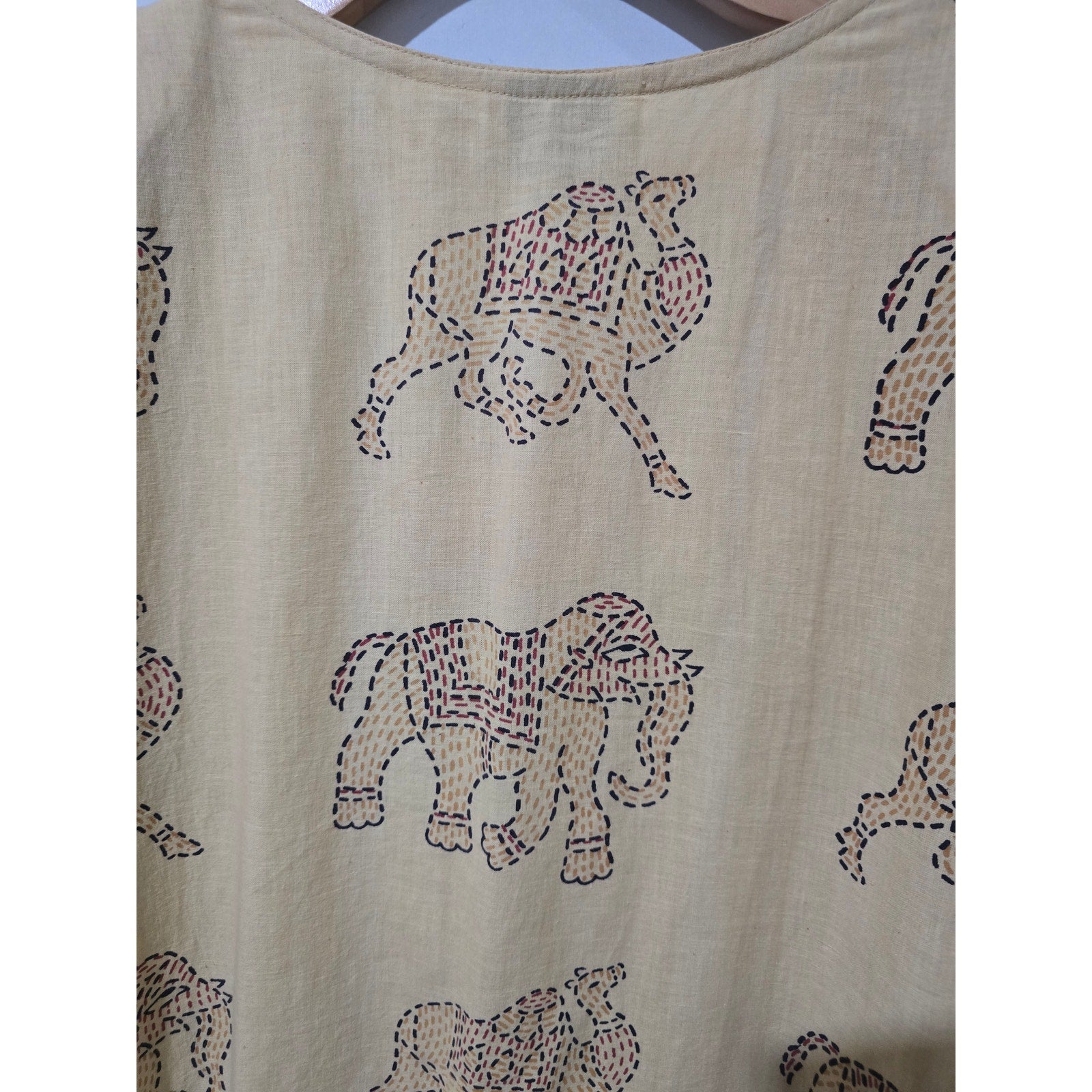 Westside Designs women’s plus size Elephant Print Button Front Top 1X