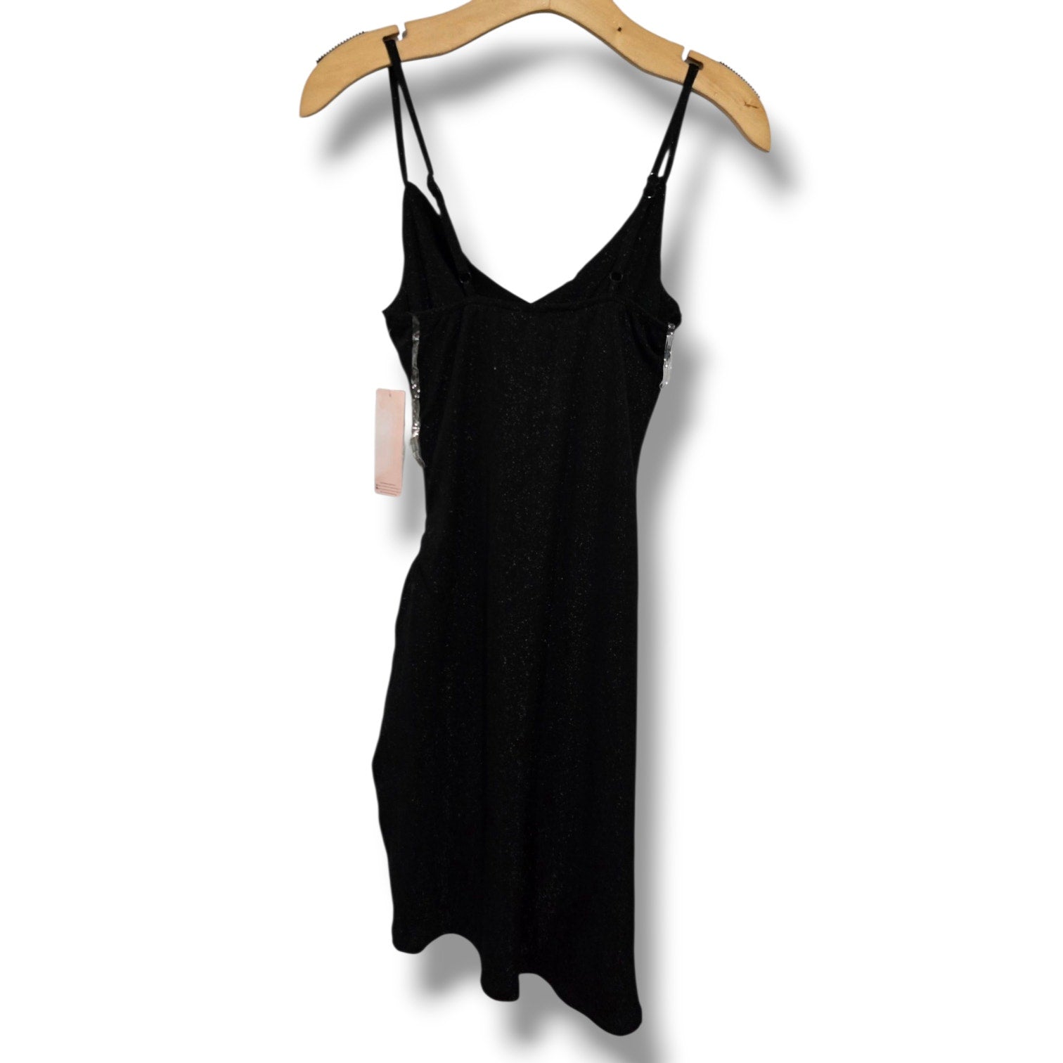 Inspired Hearts Women’s Metallic Black Strapless Ruched Dress Medium NWT