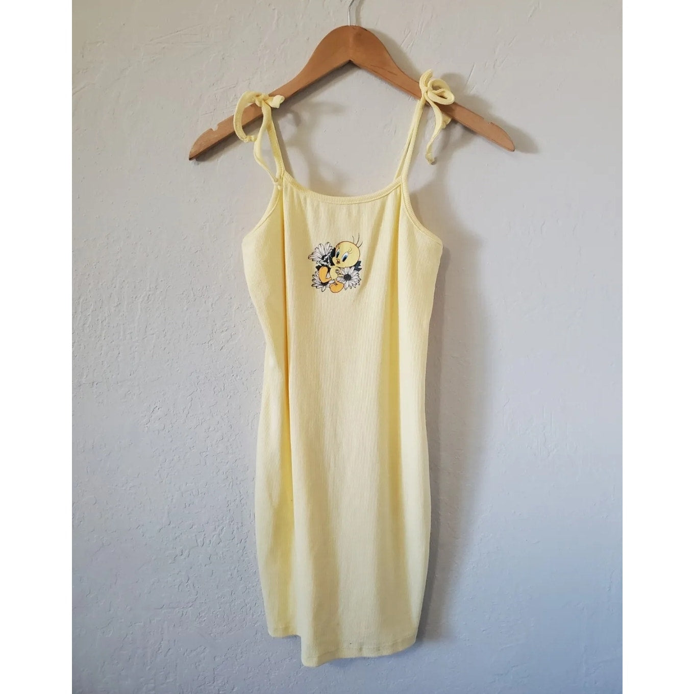 Looney Tunes Tweety Bird Yellow Bodycon Dress – Adjustable Straps – NWT