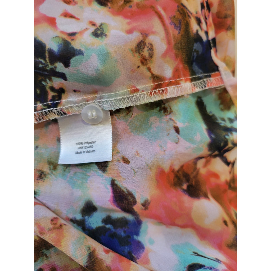 A New Approach Petite Multicolor Semi-Sheer Blouse – Size Small