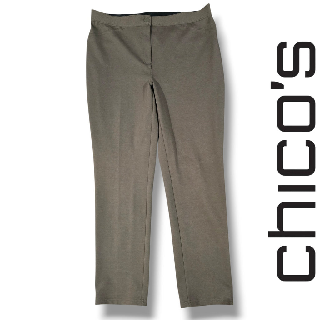 Chico’s Women’s Sage Green Pull-On Straight Leg Pants | Size 1.5 (medium/10)