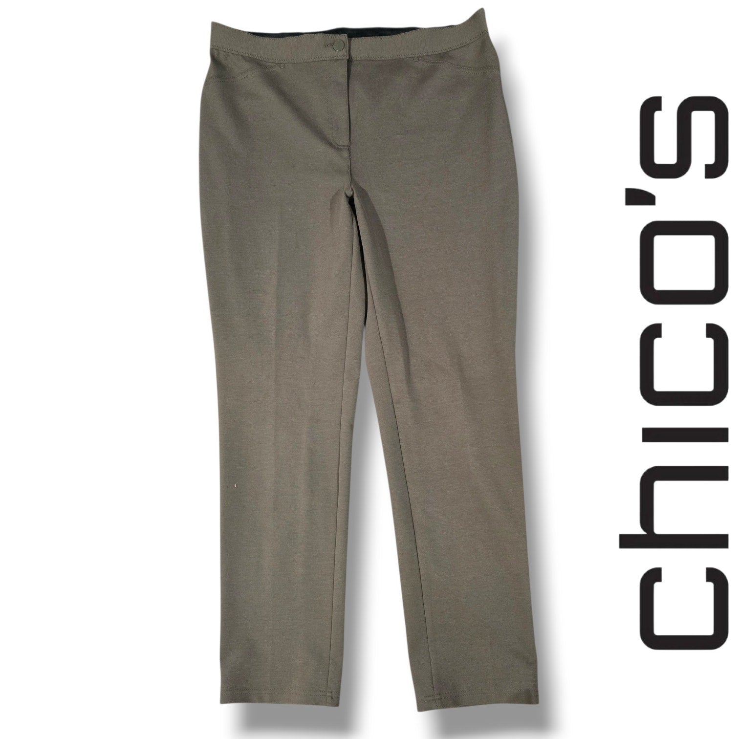 Chico’s Women’s Sage Green Pull-On Straight Leg Pants | Size 1.5 (medium/10)