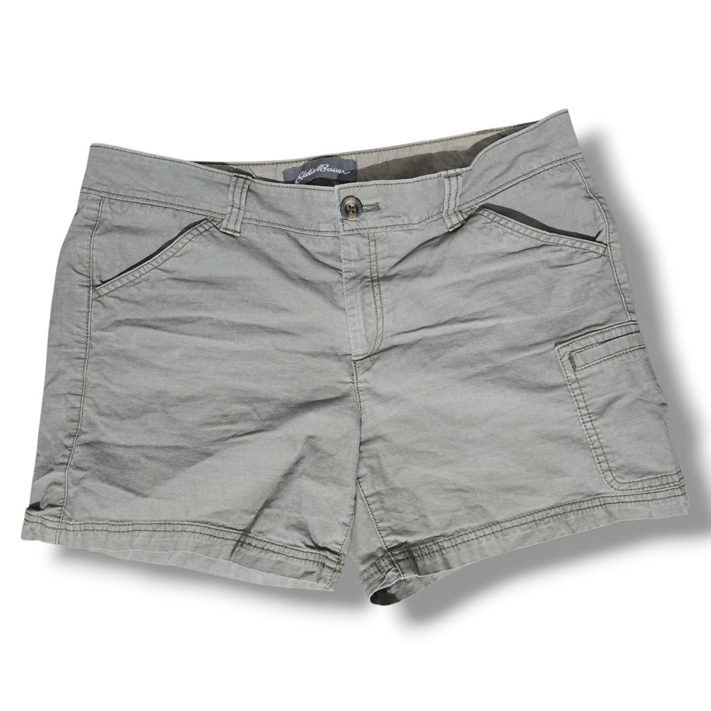 Eddie Bauer Women's Size 10 Specially Dyed Olive Green Cargo Outdoor Shorts