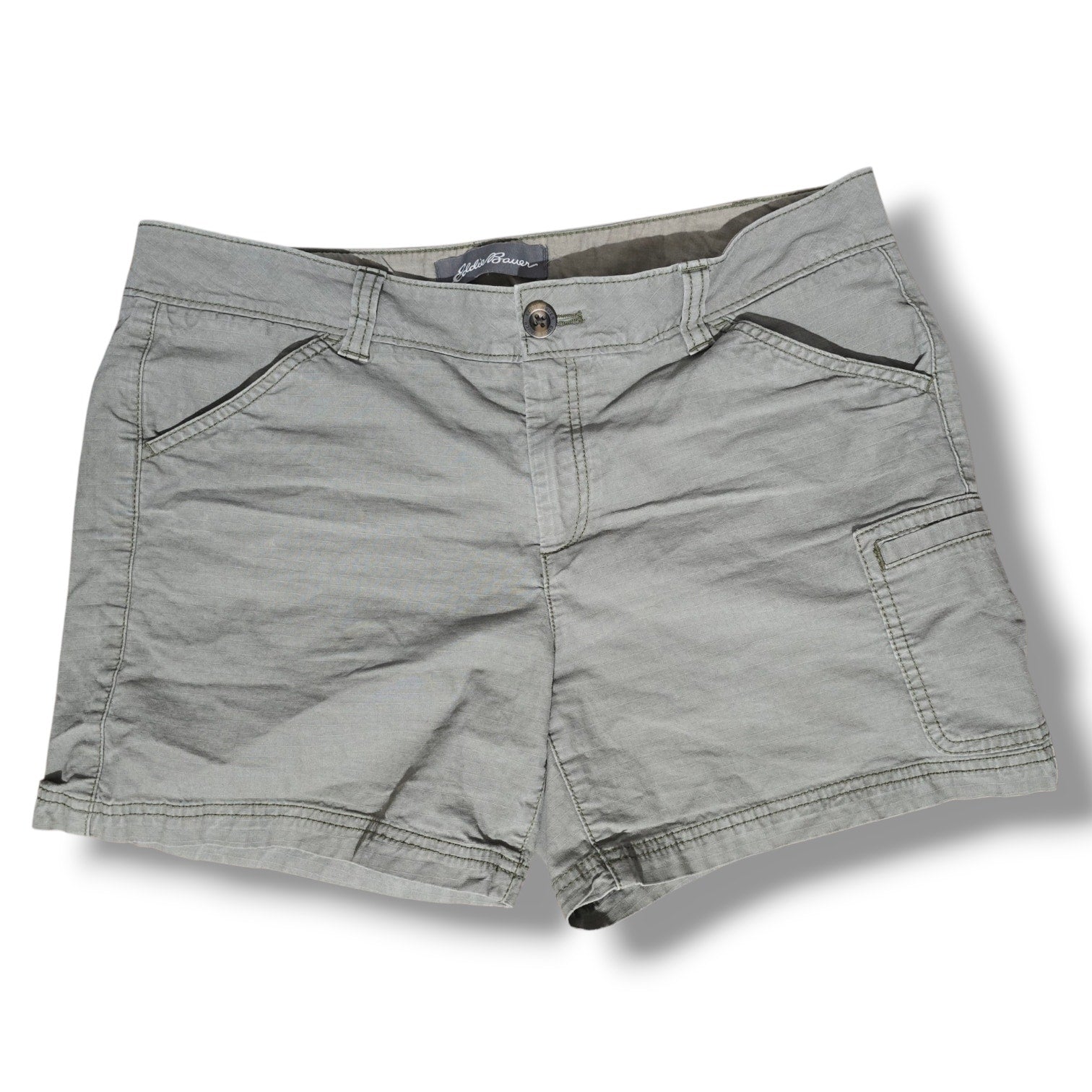 Eddie Bauer Women's Size 10 Specially Dyed Olive Green Cargo Outdoor Shorts
