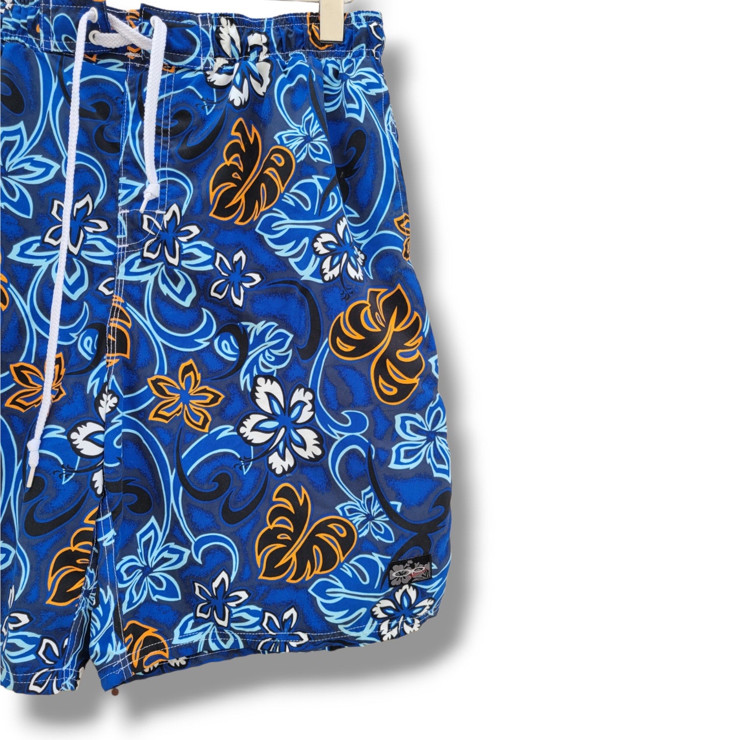 Ocean Pacific OP Sports Men’s Blue Floral Swim Trunks – Size Large