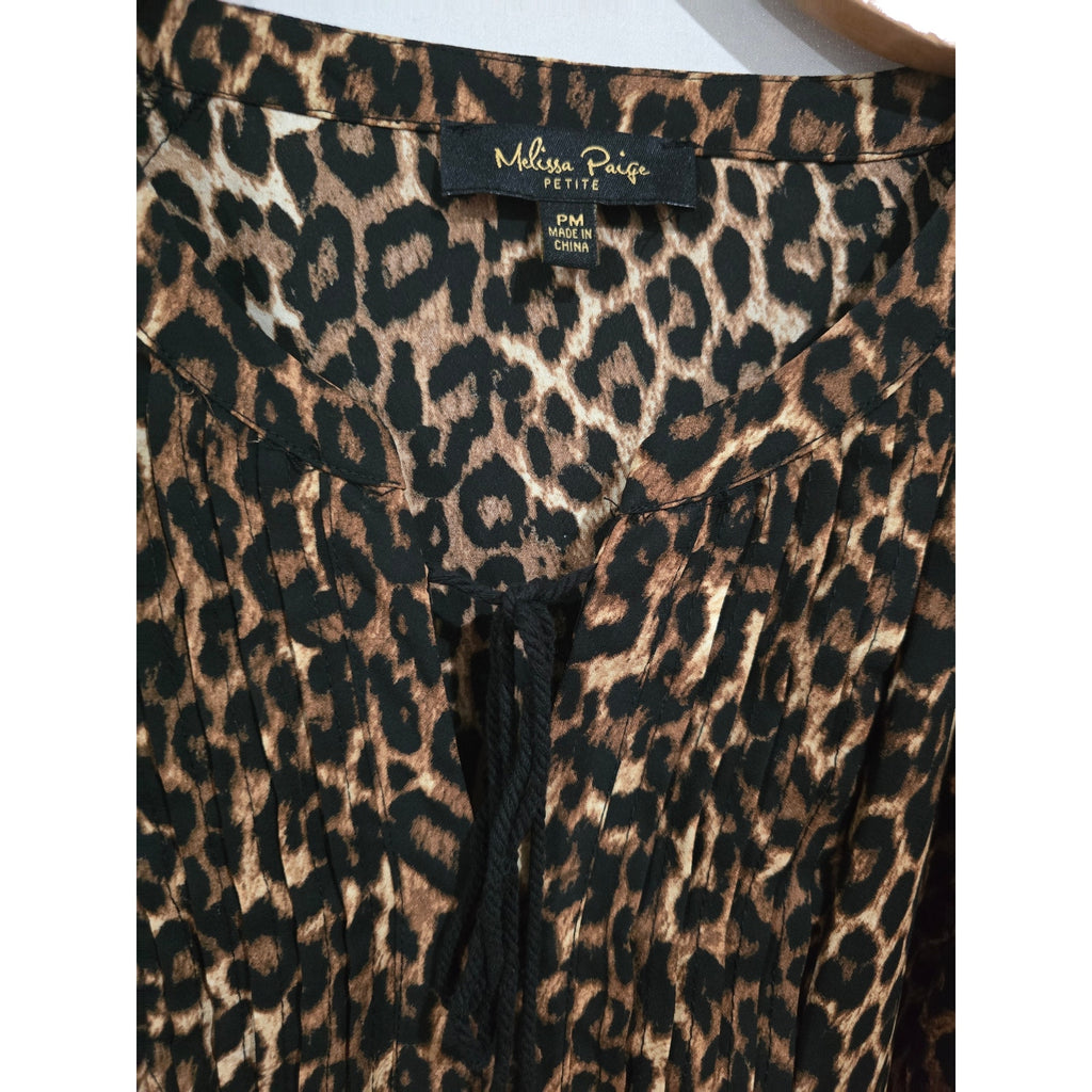 Melissa Paige Women’s petite Boho Mixed-Print Peasant Top – Gently Used - PM