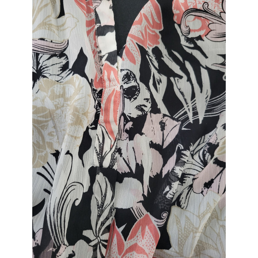 Christopher & Banks Women's floral sleeveless lined VNeck Blouse  - small