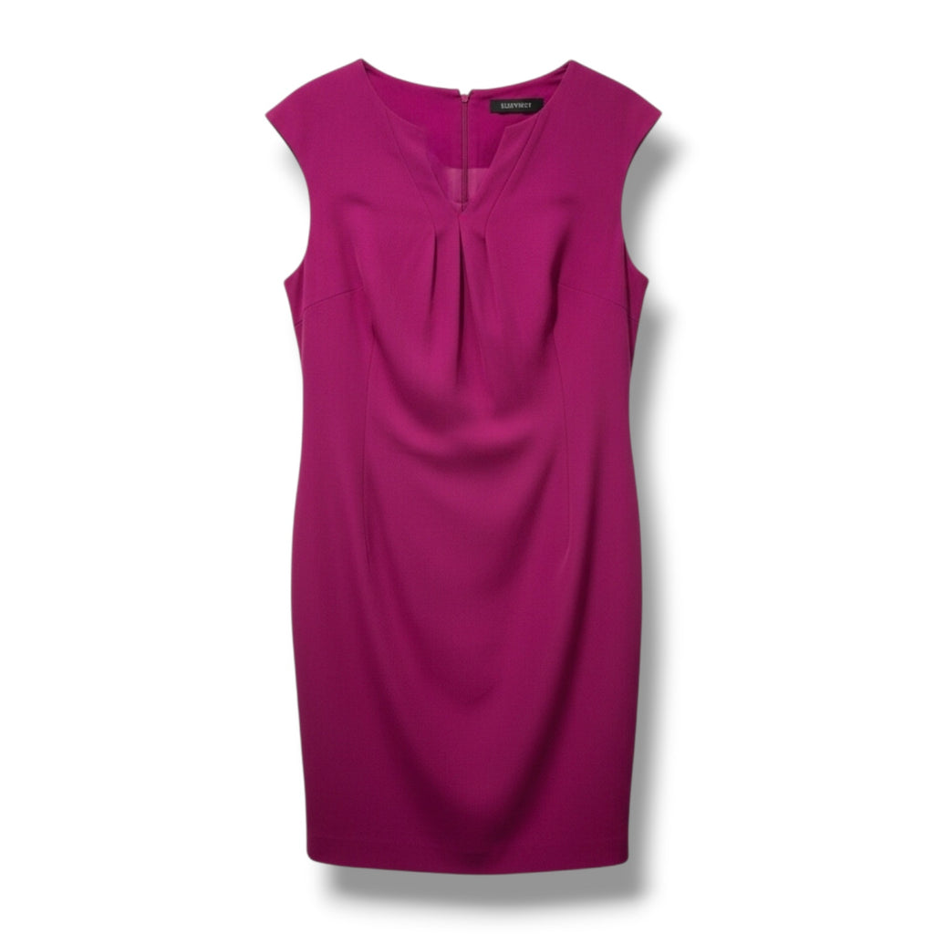 Ellen Tracy women's Magenta Pleated Sheath Dress Size 12