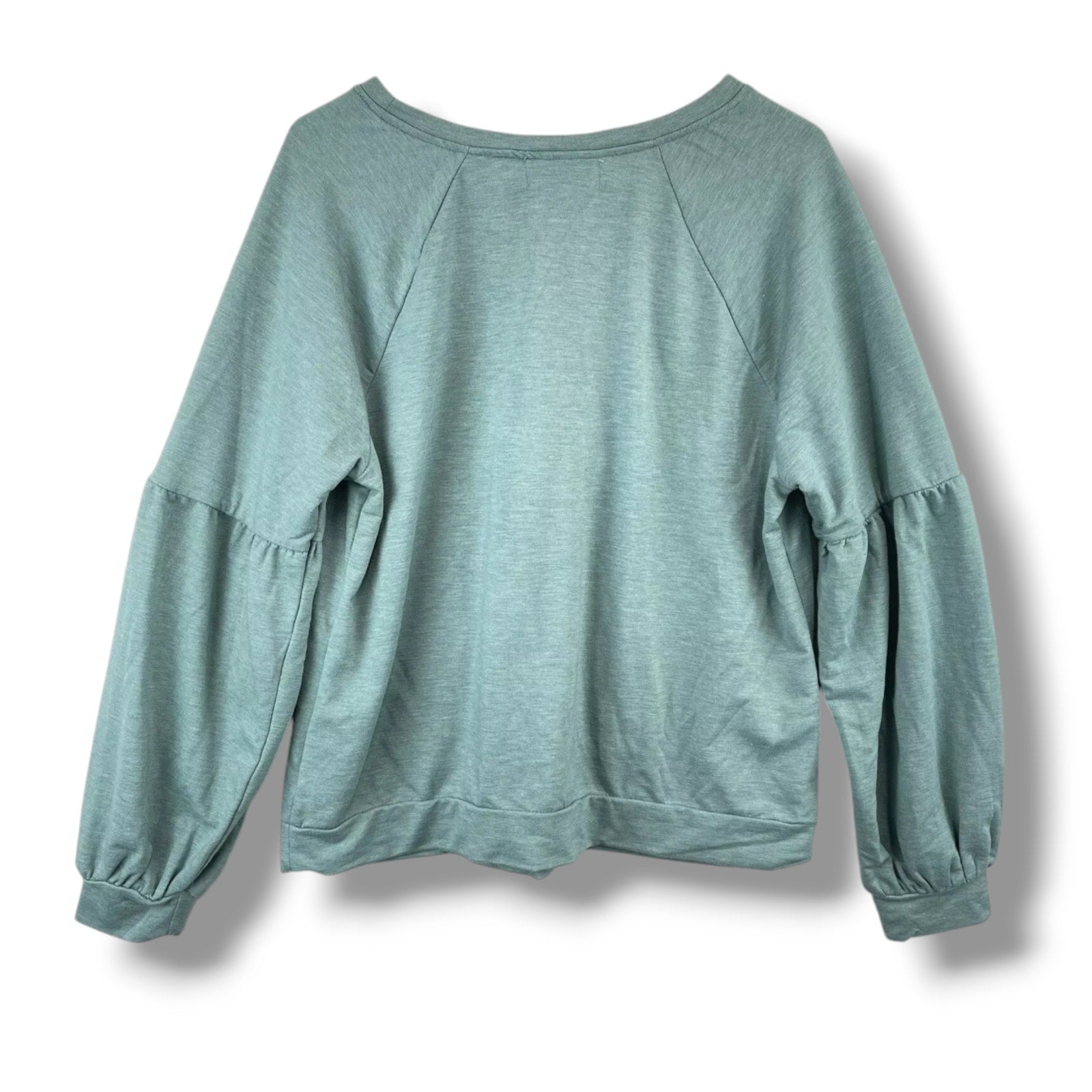 Knox Rose Balloon Sleeve Lightweight Sweatshirt – Seafoam Blue – XS, NWT