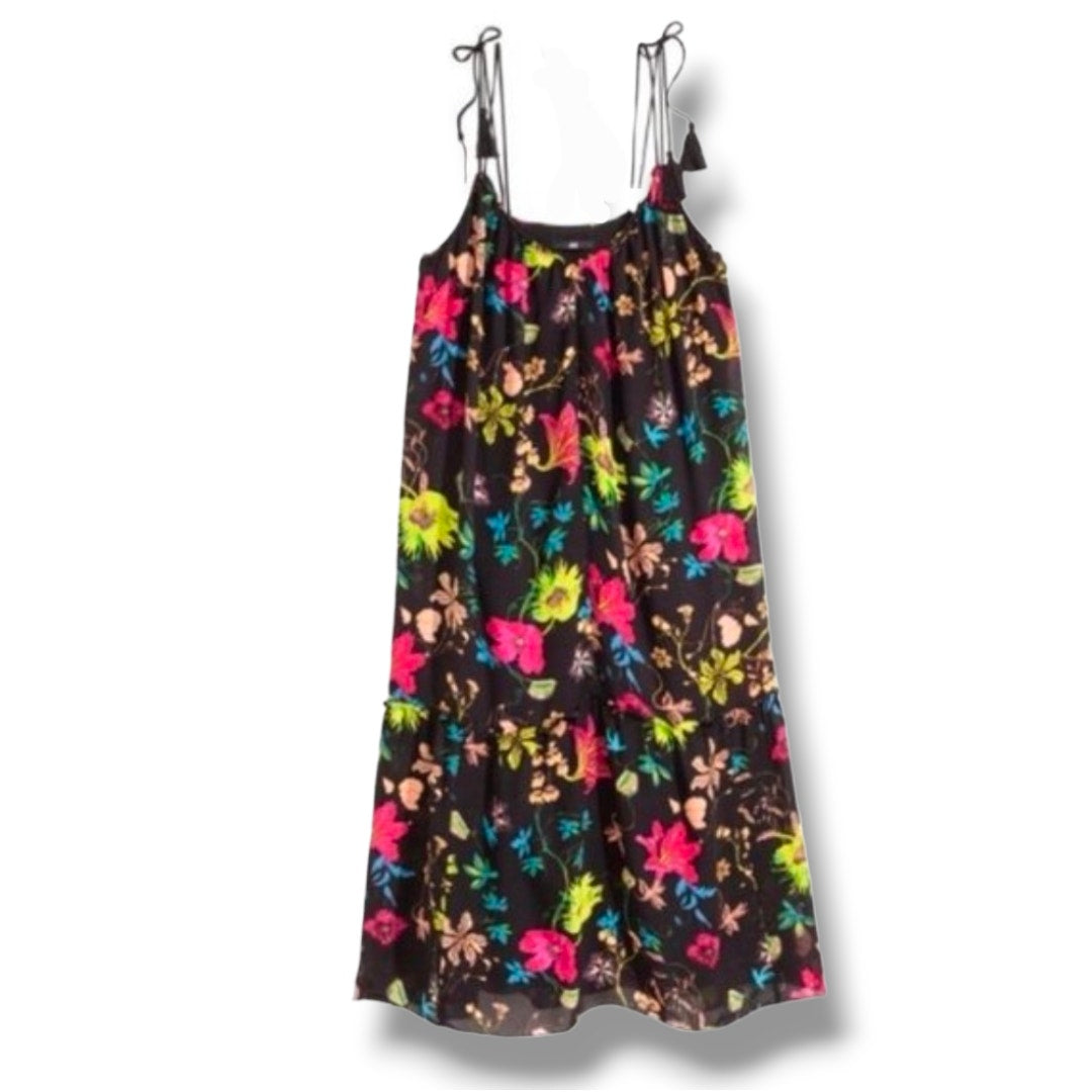 H&M Conscious Collection Women’s Black Tropical Floral Sundress – Size 6
