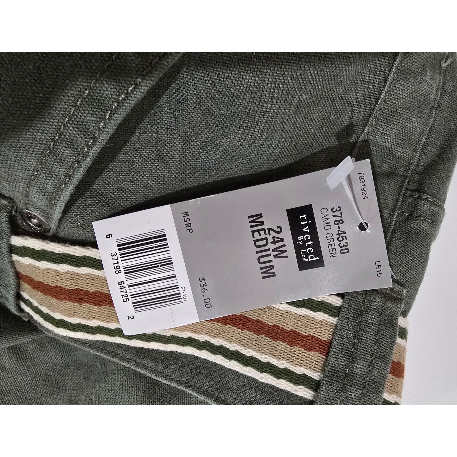 Riveted by Lee Women’s 24W Cargo Shorts w/ Belt Army Green Outdoor