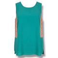 THML Teal Sleeveless Top with Coral Patterned Side Panels – XS, gently used