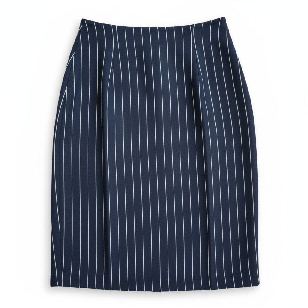 Vintage Evan-Picone Navy Blue Pinstripe Pencil Skirt Lined Size 10