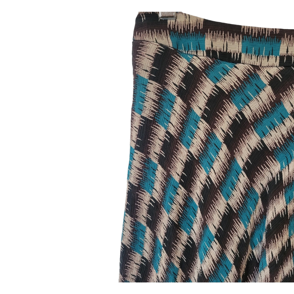 Jones New York Collection Women’s Petite Blue & Brown Layered Midi Skirt Size 6P