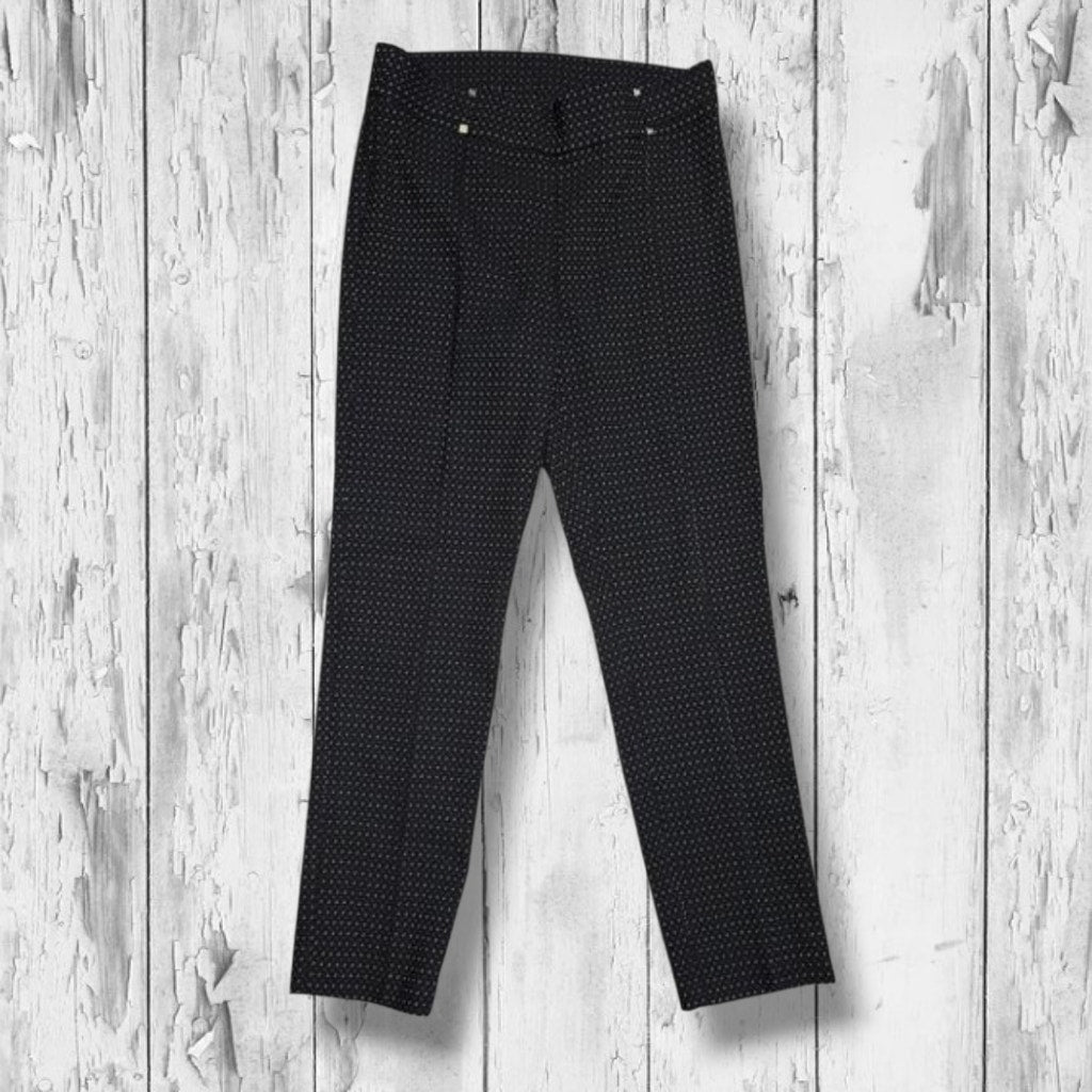 Rafaella women's Comfort Black Textured Dotted Dress Pants