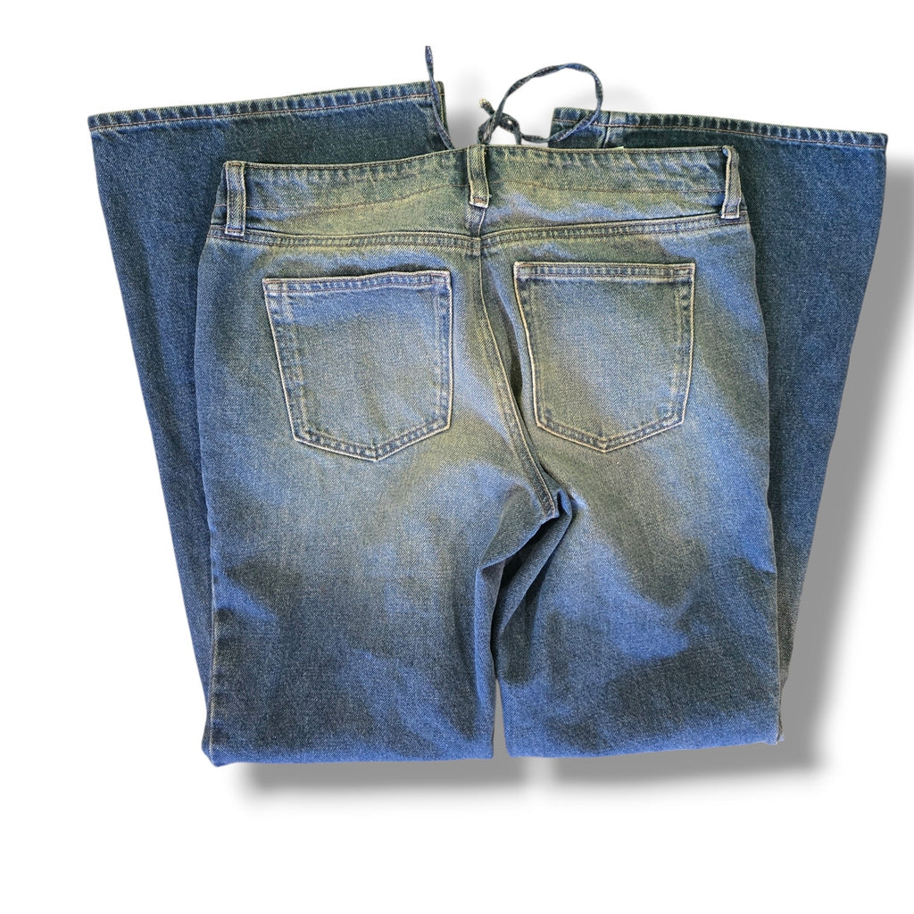 PacSun Jade Low Rise Bootcut Lace Up Tinted Jeans