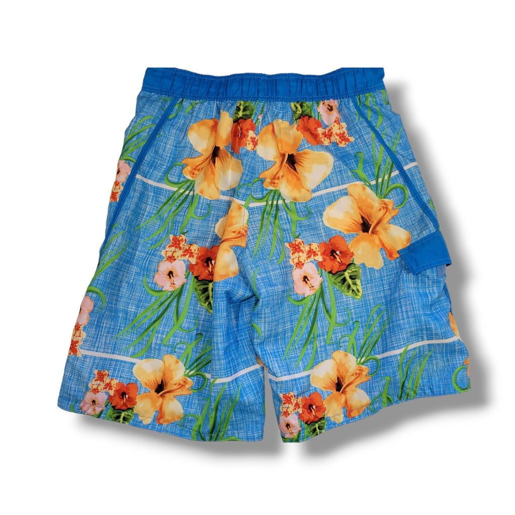 OP Ocean Pacific Men’s Blue Tropical Floral Swim Trunks - Medium