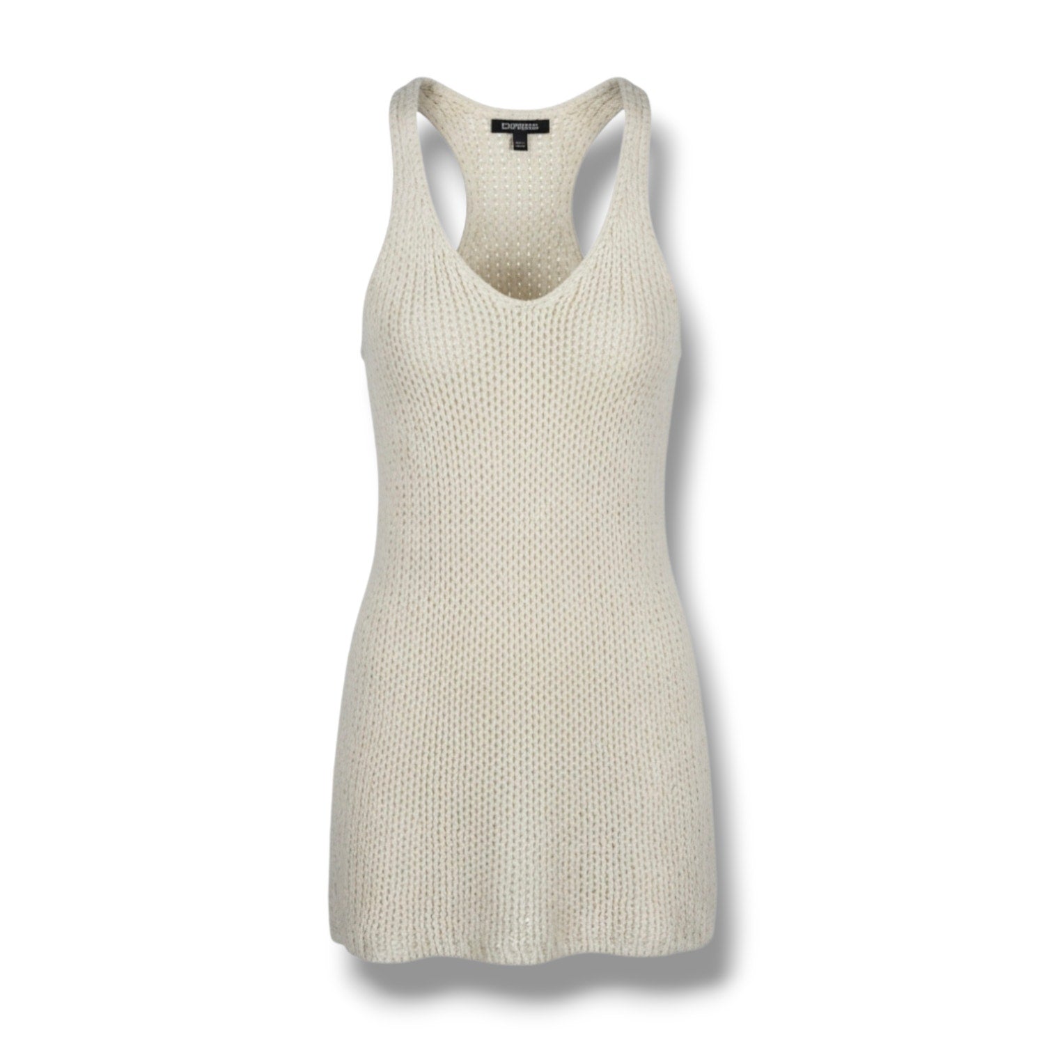 Express women's XS Cream Open Knit Racerback Tank Top