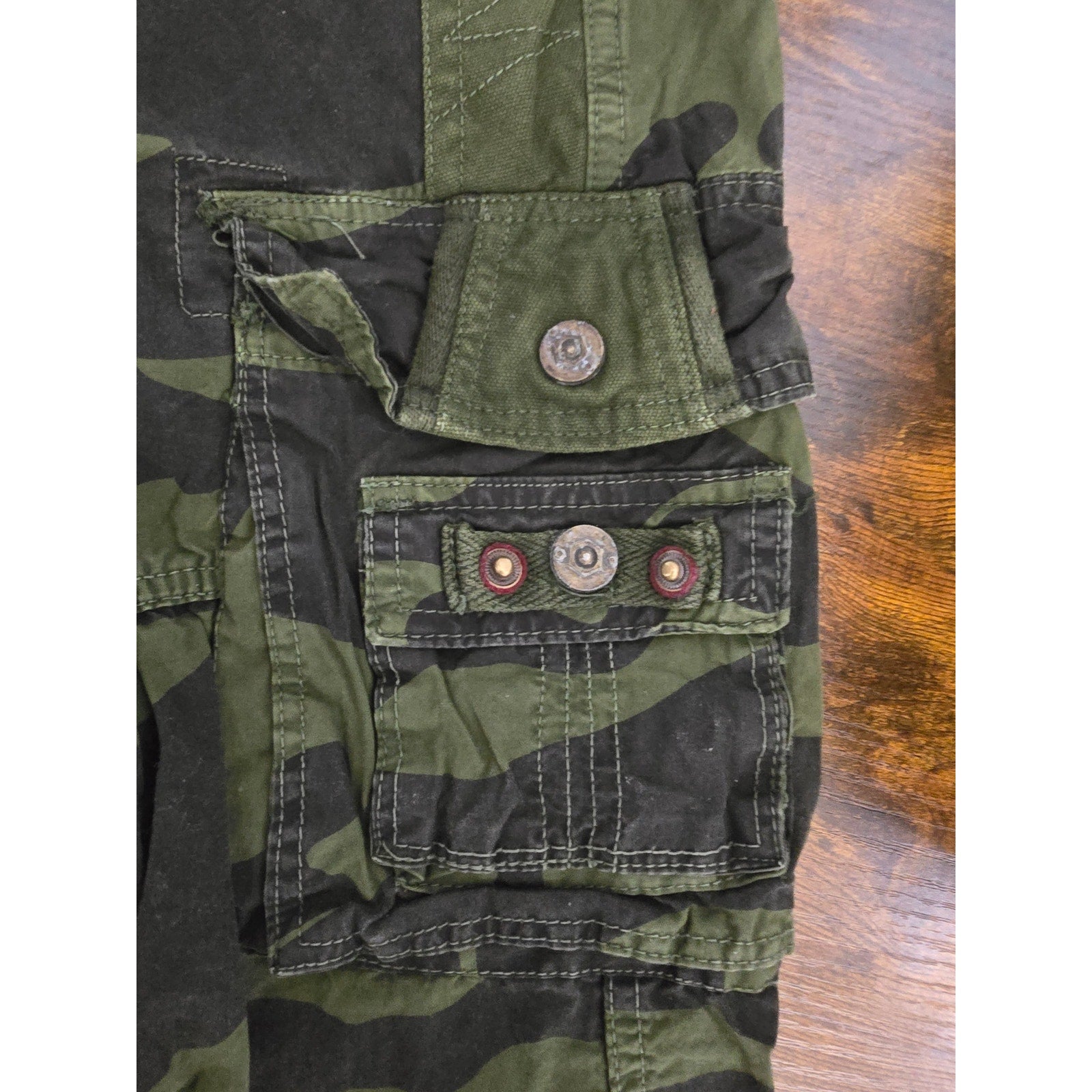 Twoce Men's Size 38 Green Camo Belted Heavyweight Cargo Shorts NWT