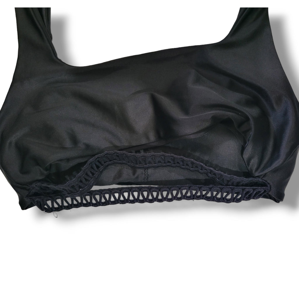 Women’s Black Pullover Bikini Swim Top with Removable Cups - Small