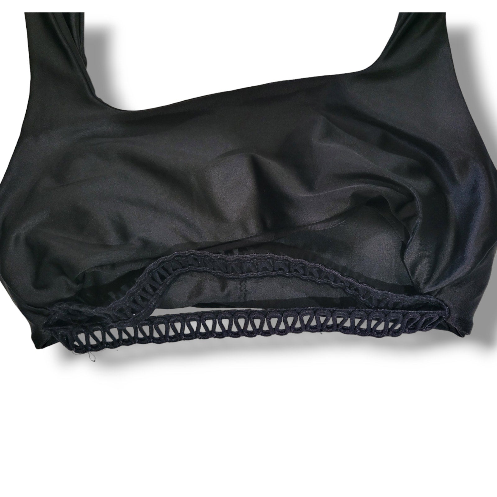 Women’s Black Pullover Bikini Swim Top with Removable Cups - Small