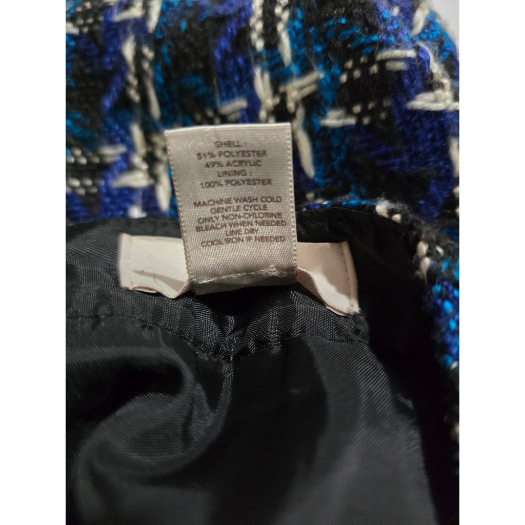 Ann Taylor Loft Women’s Plaid Tweed Lined Skirt with Side Zip Pockets Size 8