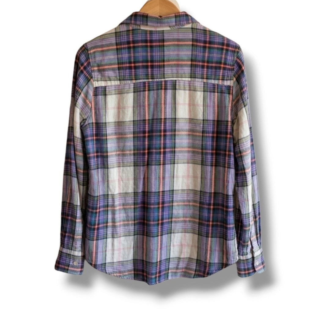 GAP Women’s Purple Plaid Button-Up Long Sleeve Shirt Medium