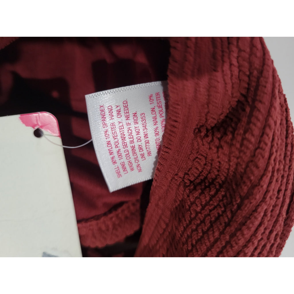 Xhilaration Juniors Ribbed Bralette Bikini Top XS Burgundy – New
