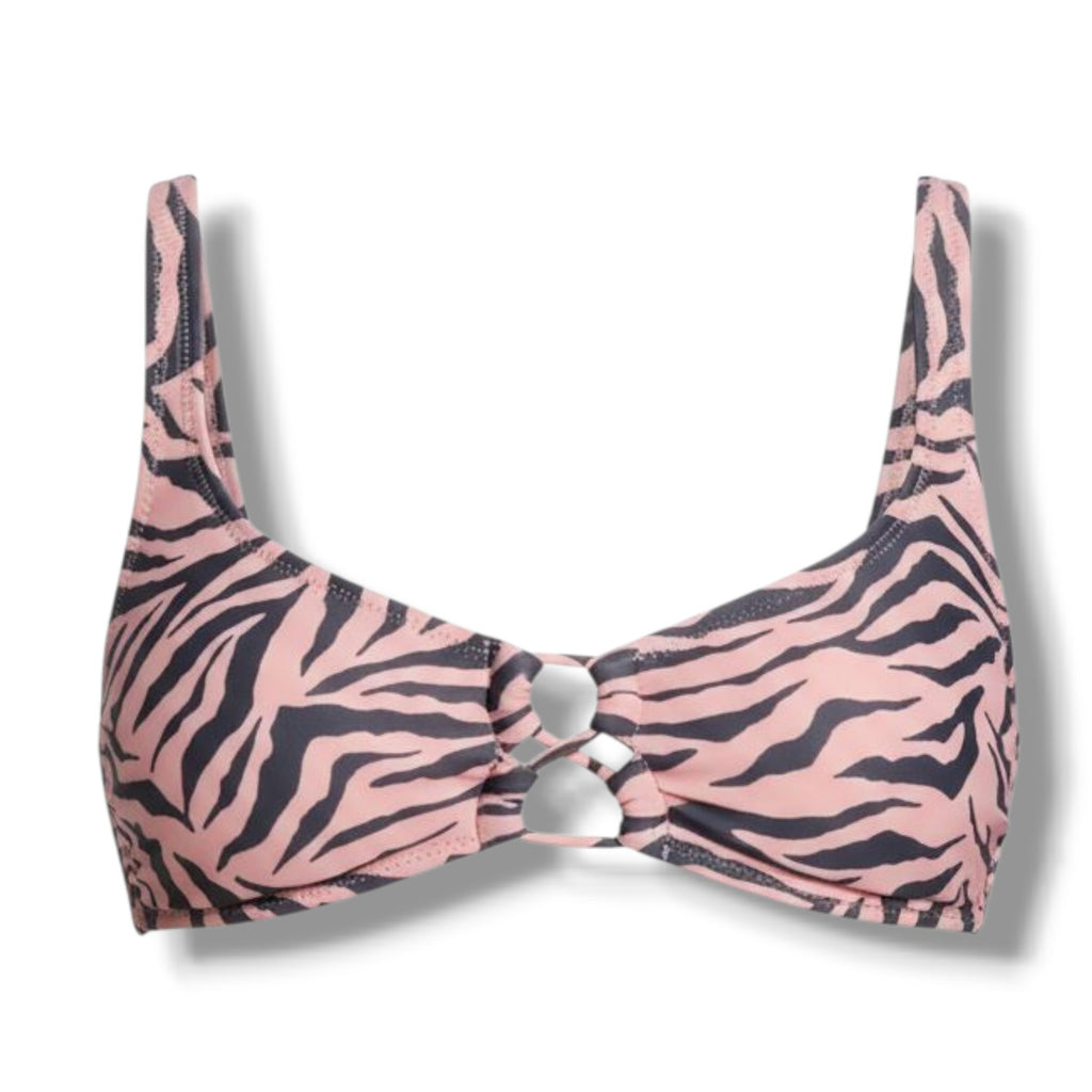 Xhilaration Juniors Pink Zebra Animal Print Bikini Swim Top – Size Small