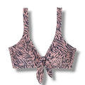 Xhilaration Juniors Pink & Gray Animal Print Tie Front Bikini Top XS