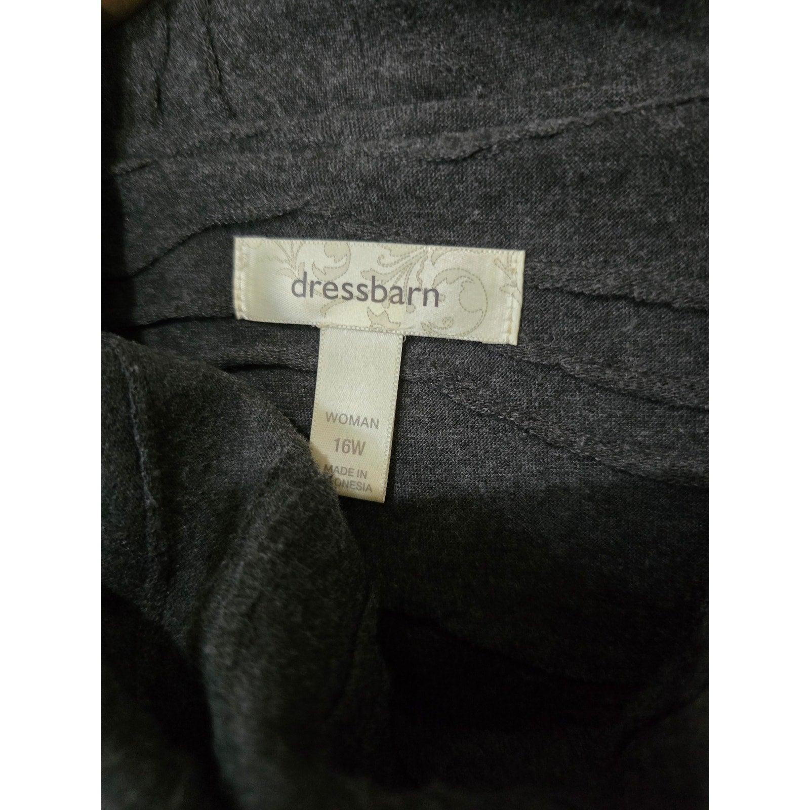 Dressbarn women’s Charcoal Grey Cowl Neck Knit Dress