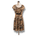 Voir Voir Women’s Animal Print Dress with Black Accent Detail – Size 12