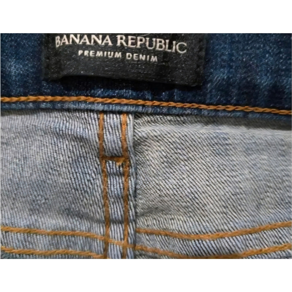 Banana Republic Girlfriend Jeans Two Tone Blue Ankle Denim Size 27 Stretch