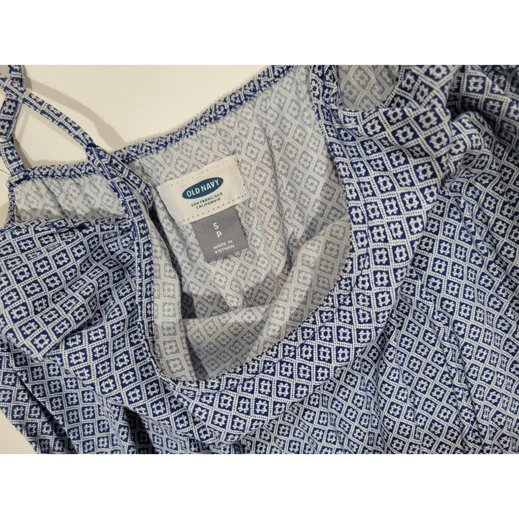 Old Navy Blue Printed Spaghetti Strap Cami Dress – Size Small