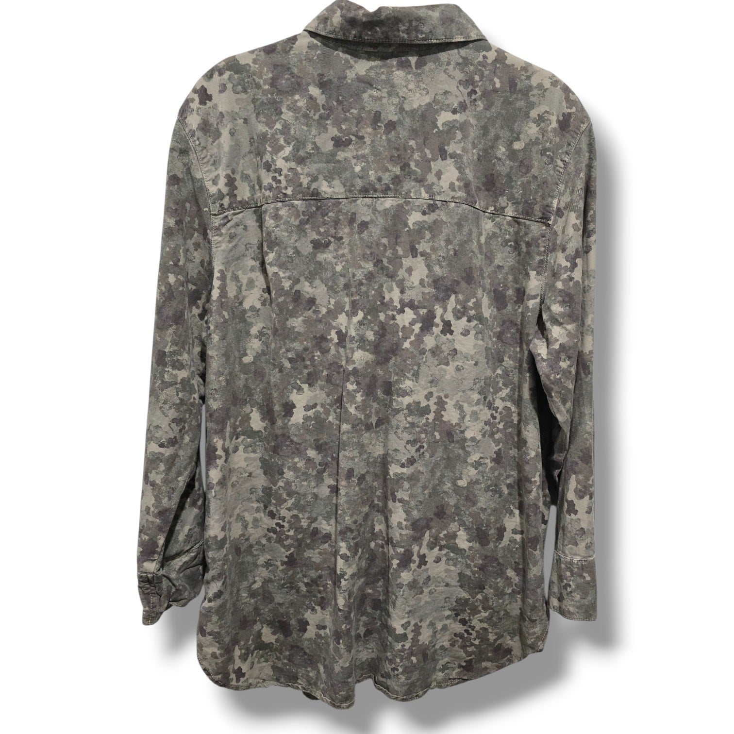 Treasure & Bond Women’s Gray Camo Utility Button-Up Shirt Jacket - Size Medium