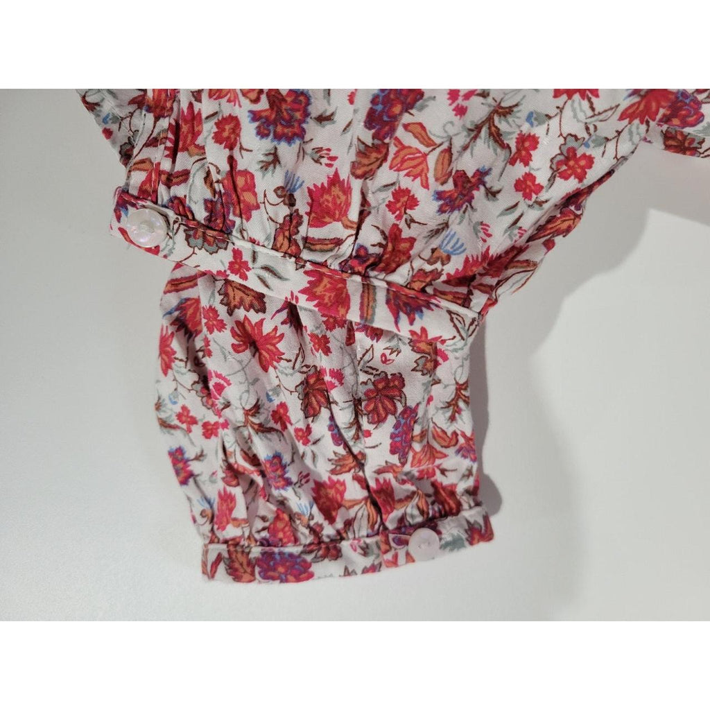 Universal Thread Womens Floral Balloon Sleeve Quarter Button Blouse Medium NWOT