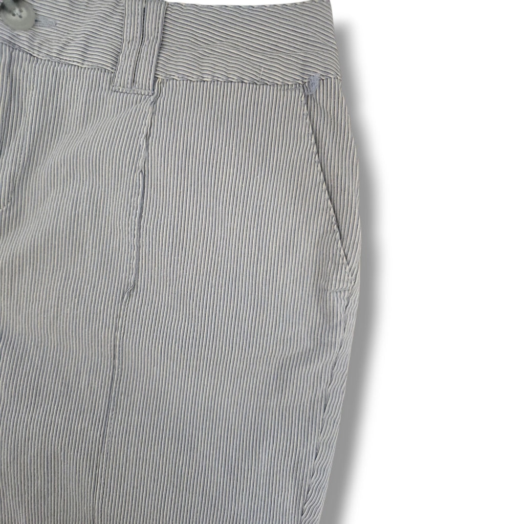 St. John's Bay Petite Size 12P Blue White Seersucker Striped Shorts