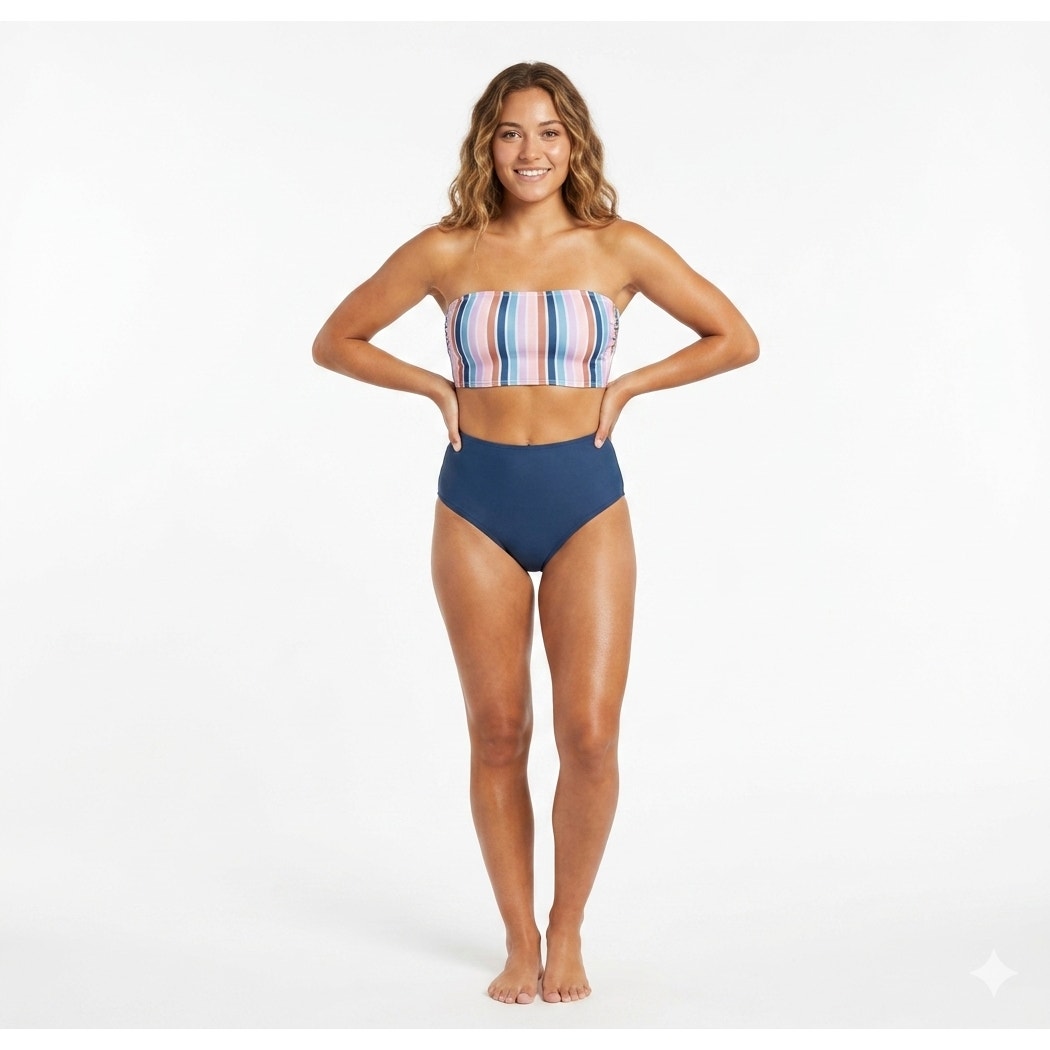 Xhilaration Women’s Longline Metallic Strapless Bandeau Bikini Top – XS