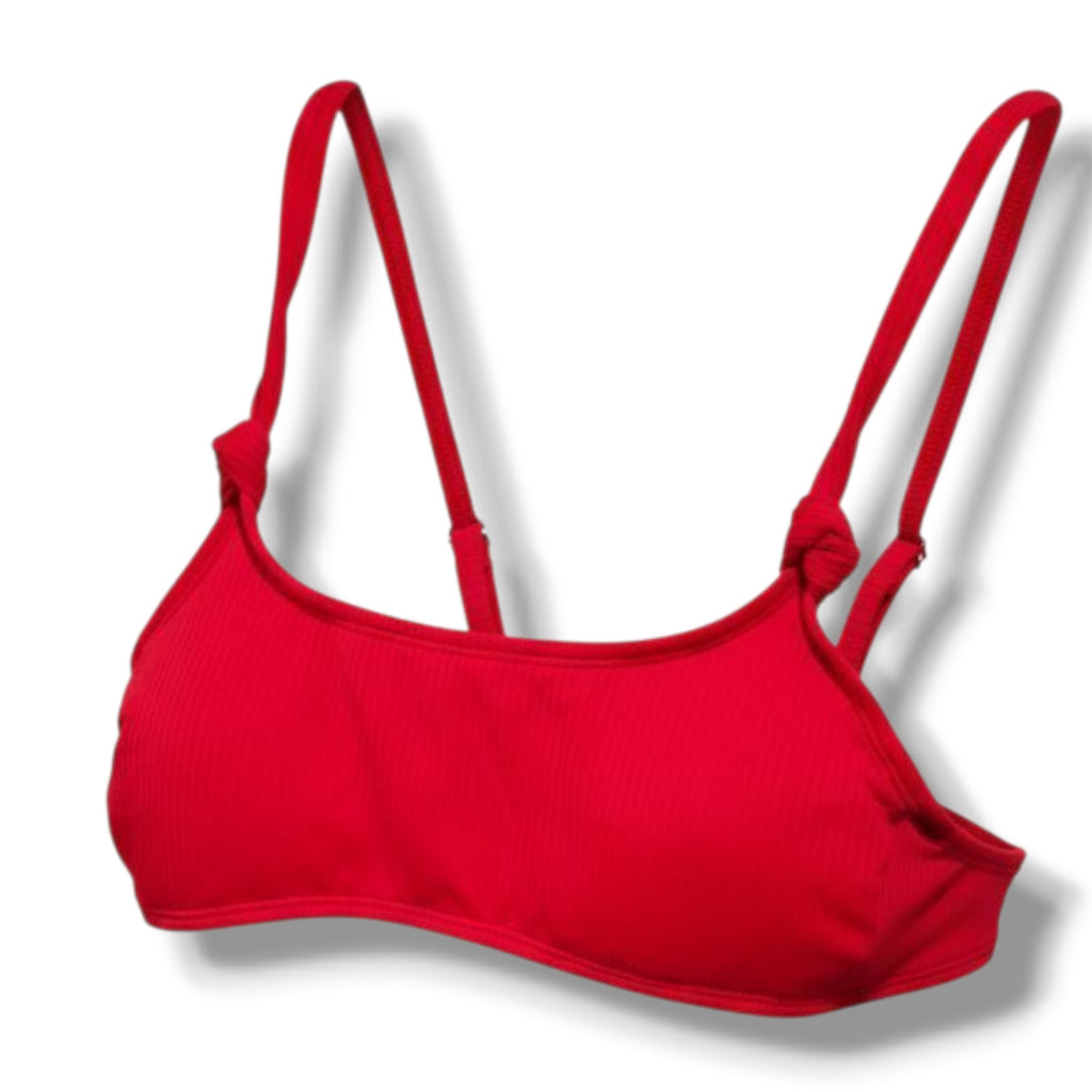 Xhilaration Juniors Red Scoop Neck Bikini Top – Size M, Adjustable Straps