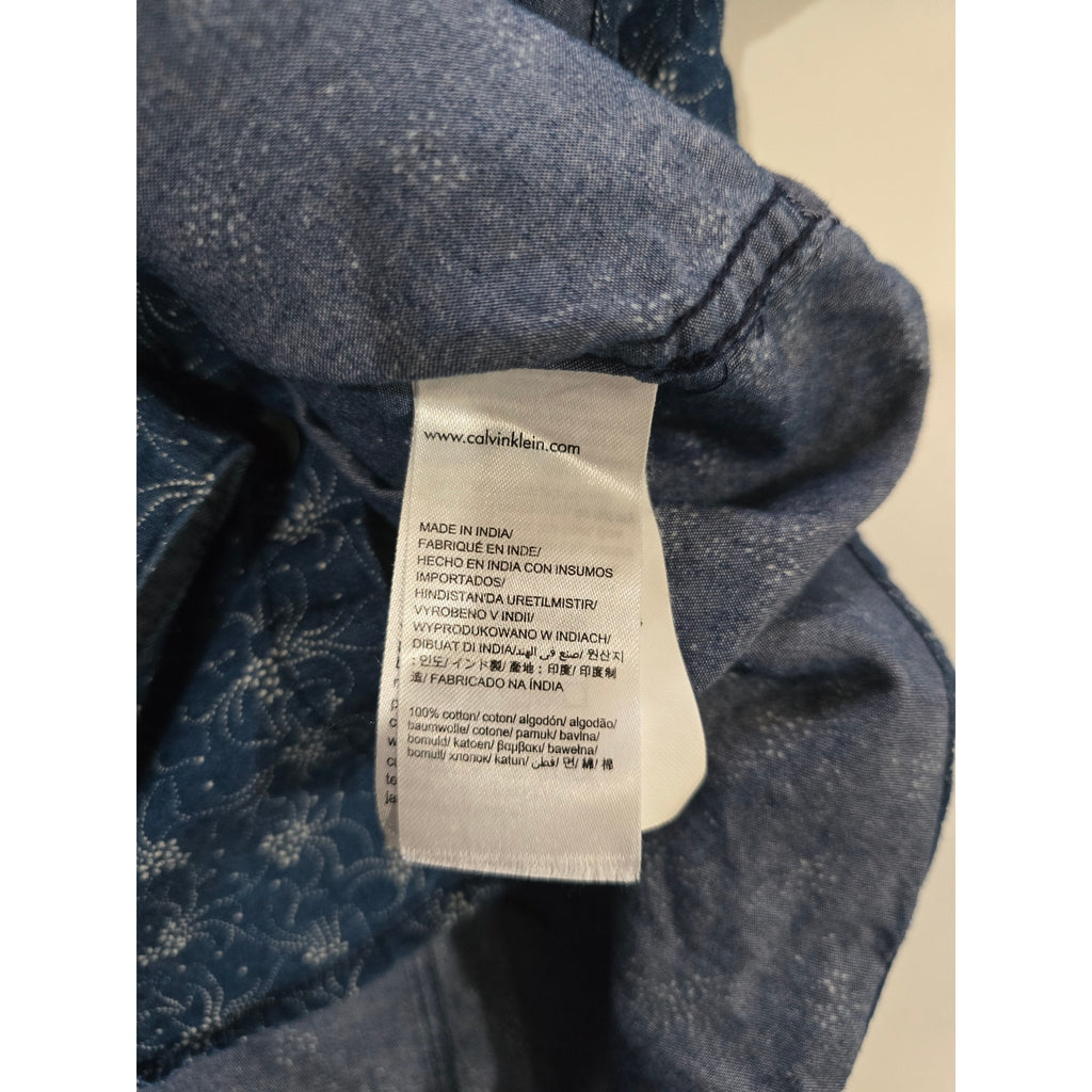 CK Calvin Klein men's blue long sleeves collared button-down shirt  - medium