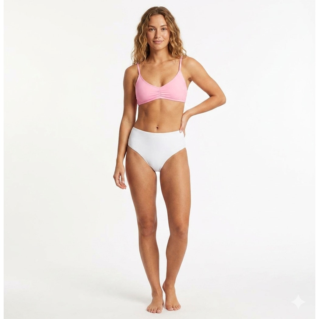 Xhilaration Juniors Pink Ruched Front Bralette Bikini Top – New, Nylon Blend