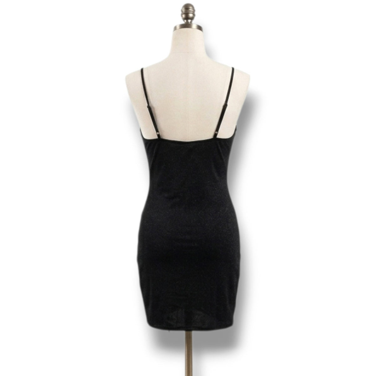 Inspired Hearts Women’s Metallic Black Strapless Ruched Dress Medium NWT