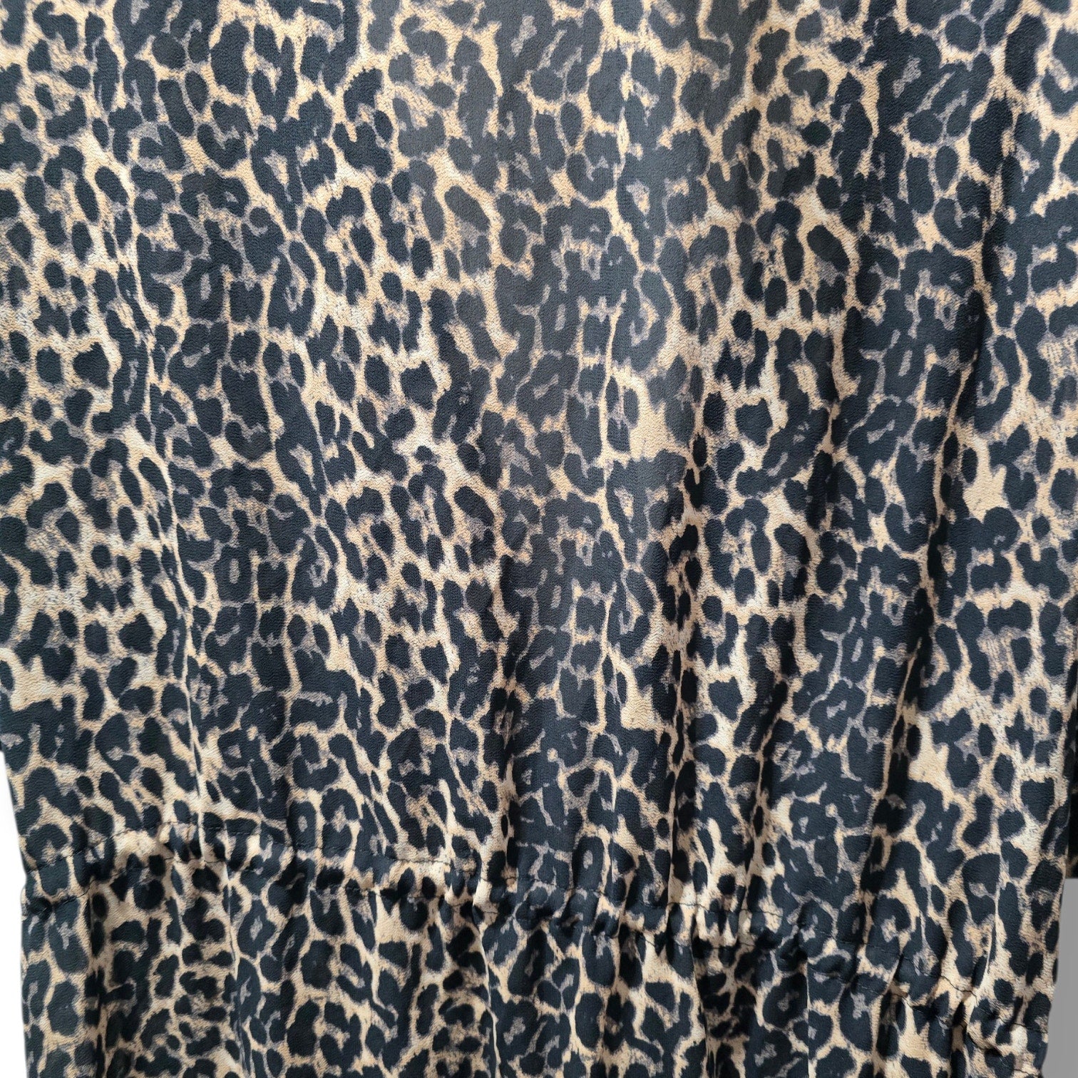 Sheer women's Leopard Print Open-Front Maxi Duster Kimono