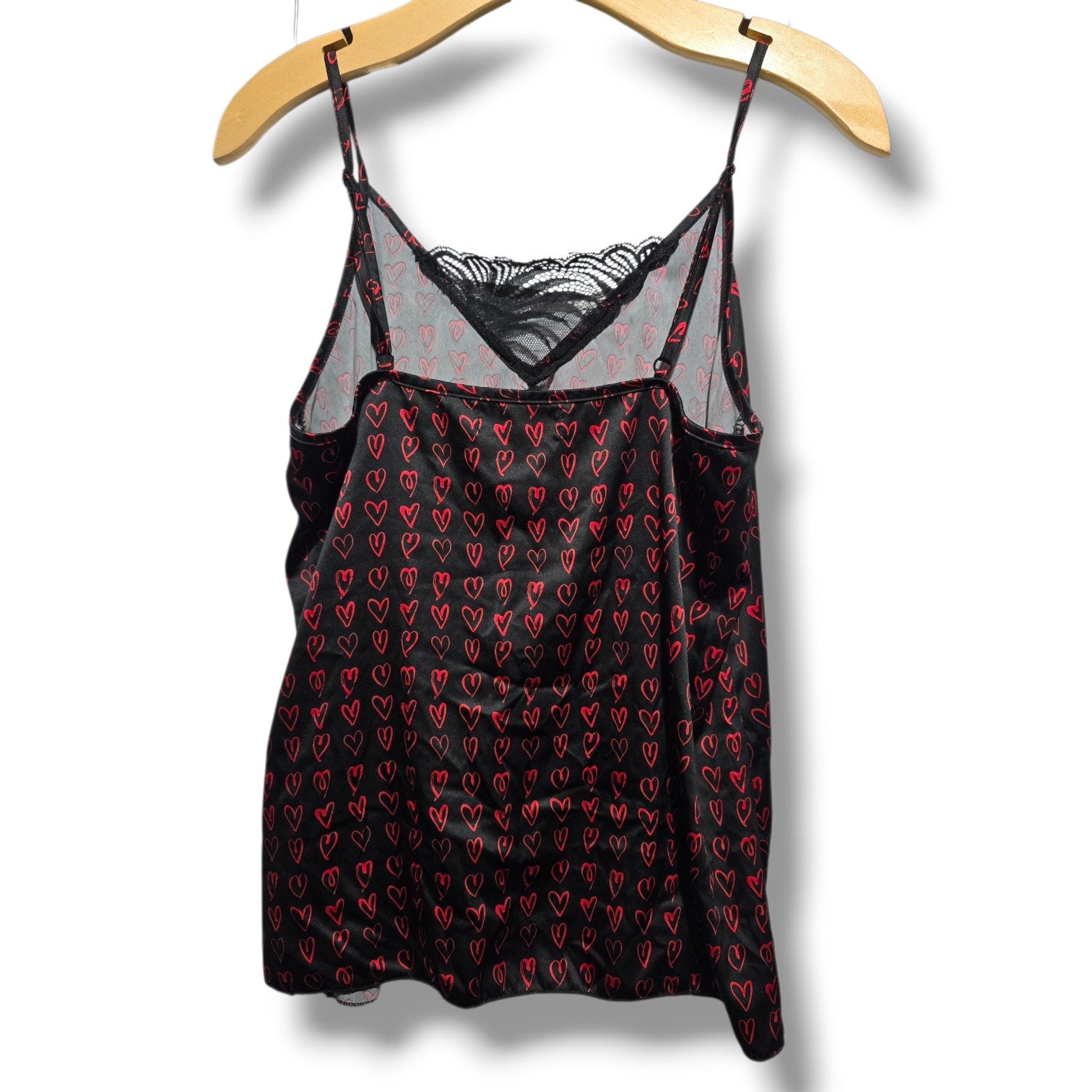 Rachel Rachel Roy women's Black & Red Heart Lace Trim Cami