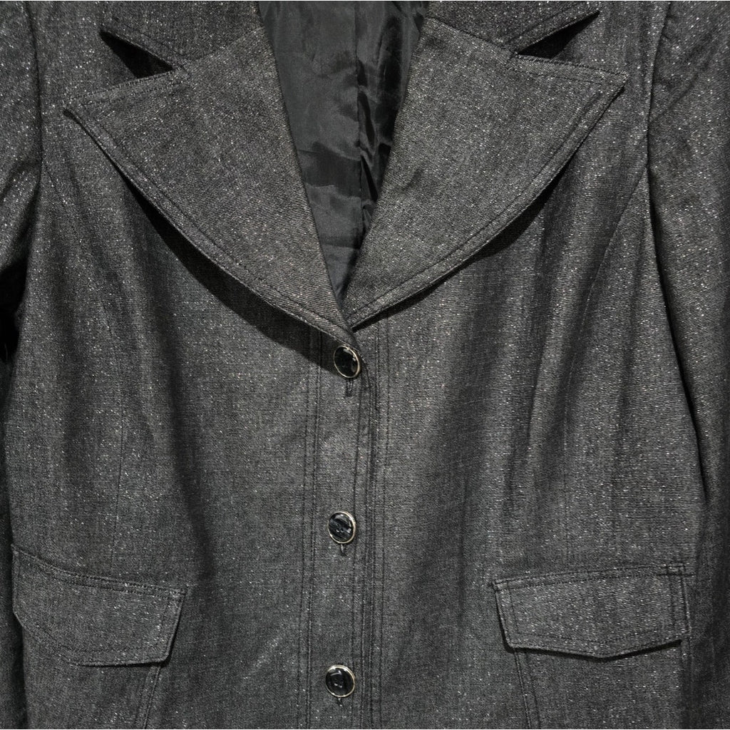 Requirements women's Plus Size vintage dark gray lurex careerwear blazer size 16