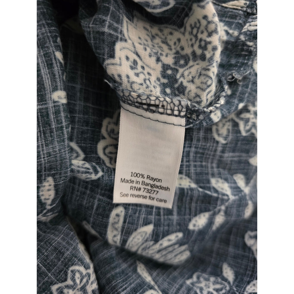 Sonoma Goods for Life women's Plus Size Blue Floral Babydoll Blouse 2x