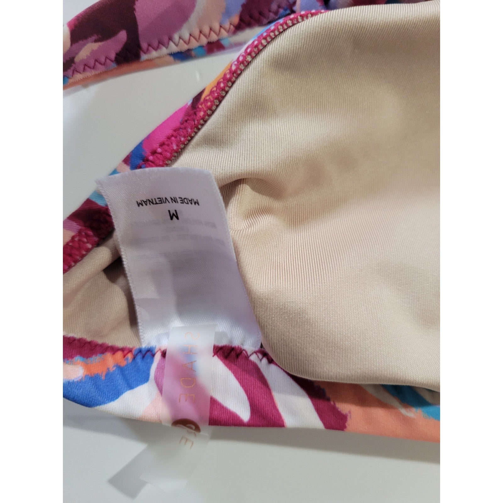 Shade & Shore Women’s Multicolor Shoulder Tie Triangle Bikini Top Medium NWT