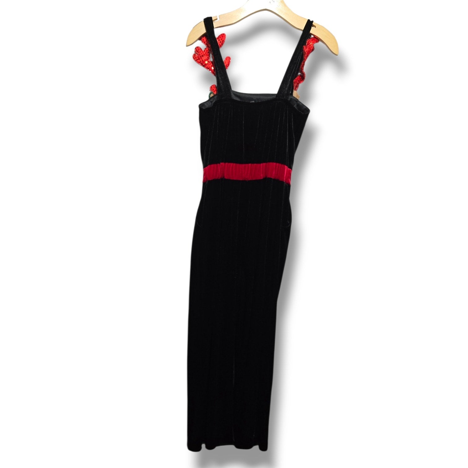 No Boundaries juniors Black Velvet Reindeer Christmas Jumpsuit