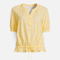 Lands End Women's Elbow Sleeve Lightweight Jersey Gathered Adjustable Hem Blouse